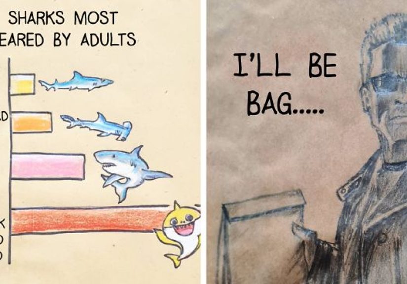I’ve Been Drawing Dad Jokes And Puns On My Daughters’ Lunch Bags Every Day For The Past 8 Years (30 Pics)