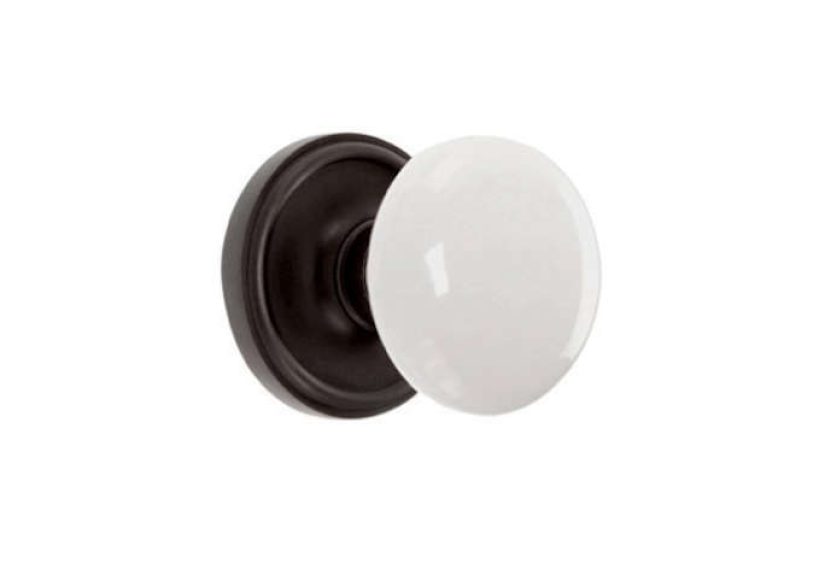 Nostalgic Warehouse White Porcelain Knobs Indoor Door Handle