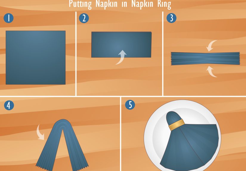 4 Ways to Fold a Napkin for a Napkin Ring