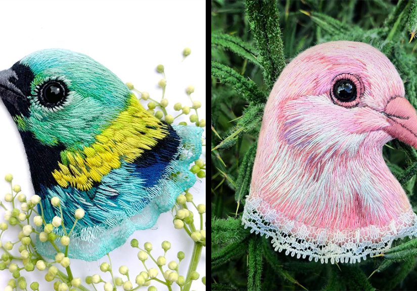 40 Embroidered Brooches By This Artist That You Might Confuse With Real Birds