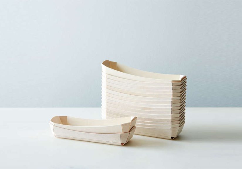 Compostable Wooden Hot Dog & Sausage Tray