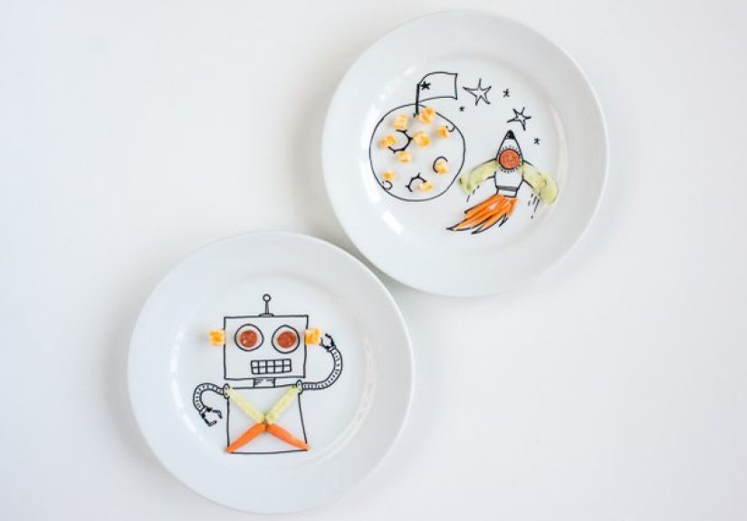 Create Cute Dinner Plates for Kids with These Sweet Drawings