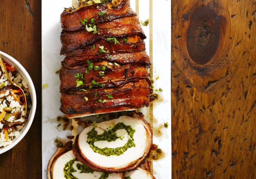 Glazed Bacon-Wrapped Turkey Breast Recipe - How to Make Glazed Bacon-Wrapped Turkey Breast - GoodHousekeeping.com