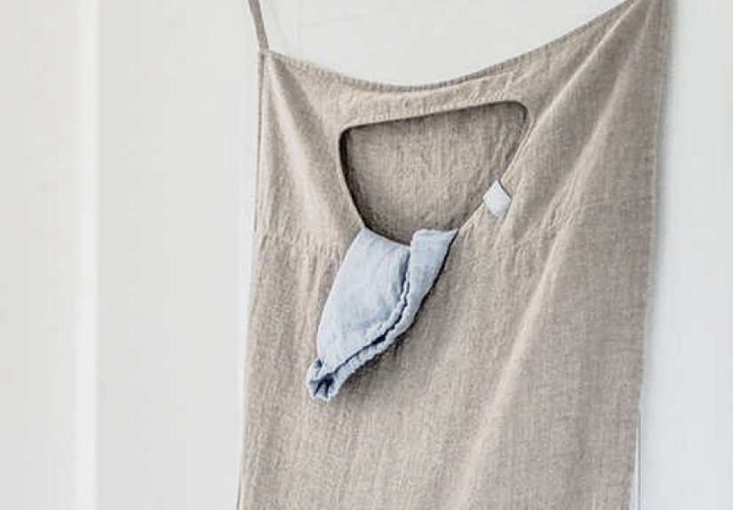 Natural Hanging Linen Laundry Bag