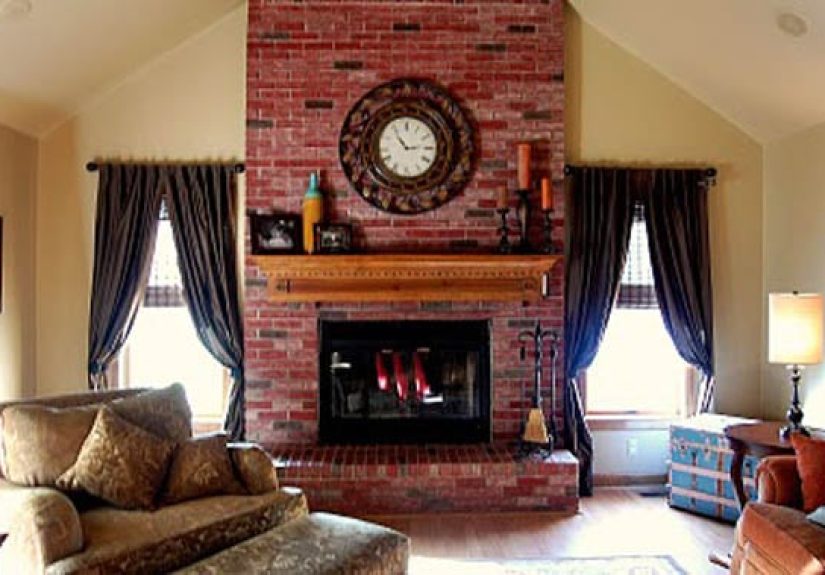 Update the Color of your Brick; Stained Brick Fireplace