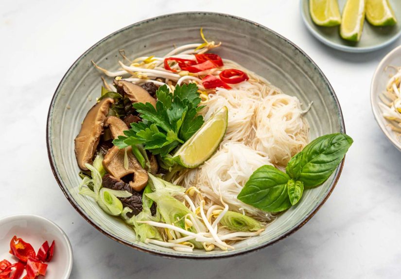 Vietnamese Vegetable Pho Bok Choy and Mushrooms Recipe