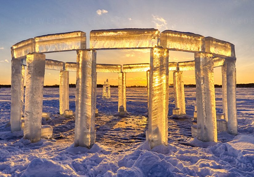 Five Friends Build “Icehenge” In The Middle Of A Frozen Lake