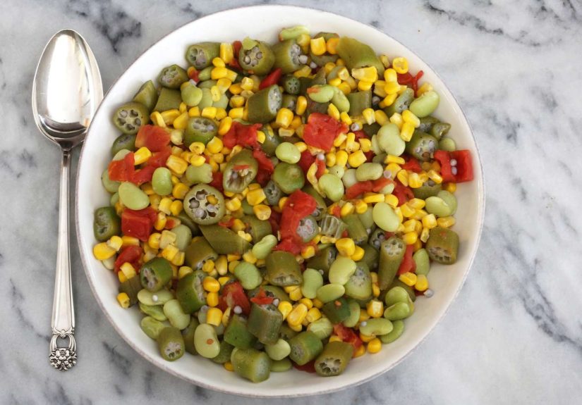 Succotash With Okra, Tomatoes, Lima Beans, and Corn Recipe