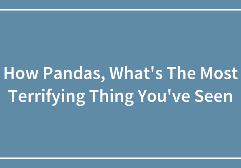 How Pandas, What’s The Most Terrifying Thing You’ve Seen