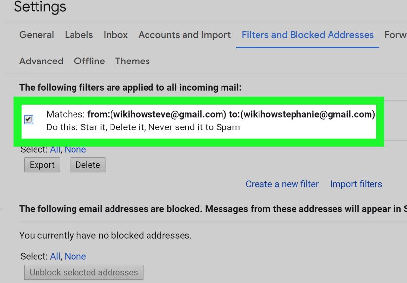How To Remove a Gmail Filter