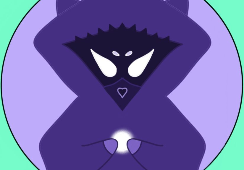 I Drew A Hedgehog Digitally In Green & Purple