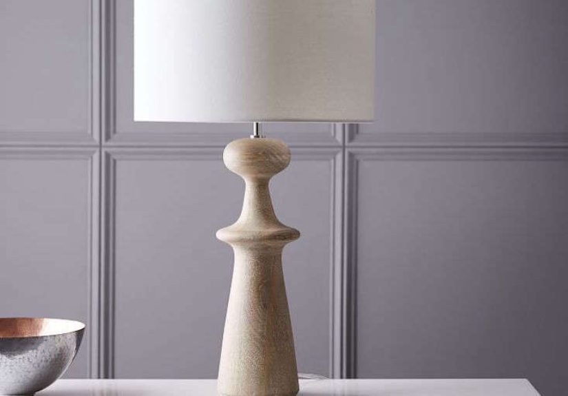 Turned Wood Table Lamp - Tall