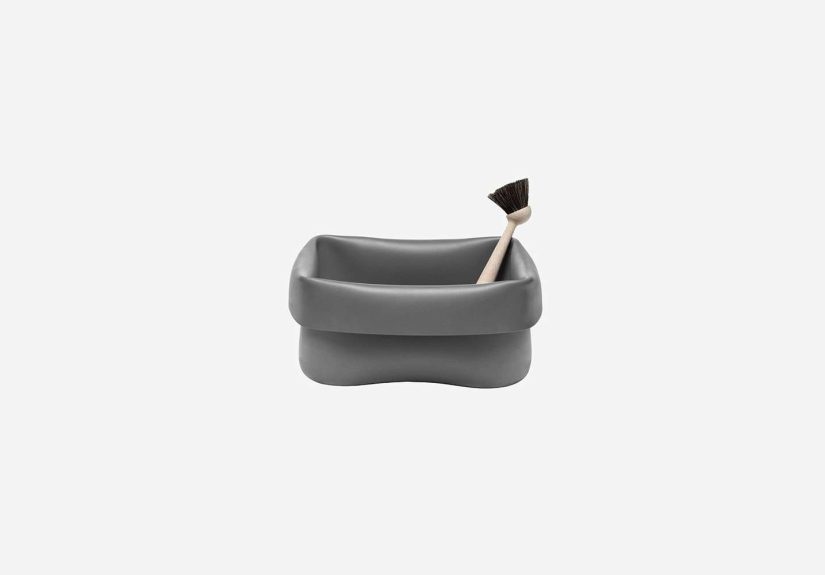 Washing-up Bowl & Brush Grey
